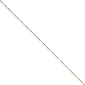 White & Yellow Rhodium over Brass 1.60mm 2 color plated Fancy Chain