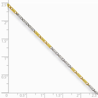 White & Yellow Rhodium over Brass 1.85mm 2 color plated Fancy Chain - Birthstone Company
