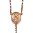 Stainless Steel Polished Rose IP-plated Rosary