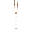 Stainless Steel Polished Rose IP-plated Rosary