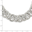 Stainless Steel Polished Circle Link 17 inch Necklace