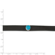Stainless Steel Polished Leather w/Imit.Turquoise 11.75in w/3in ext. Choker