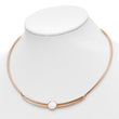 Stainless Steel Polished Rose IP-plated with Crystal w/1in ext 15in Choker