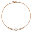 Stainless Steel Polished Rose IP-plated with Crystal w/1in ext 15in Choker
