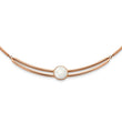 Stainless Steel Polished Rose IP-plated with Crystal w/1in ext 15in Choker