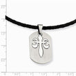 Stainless Steel Fleur de lis Pendant 18in Necklace