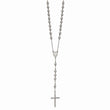 Stainless Steel 8mm Bead Rosary Necklace