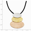 Stainless Steel Tri-Color IP-plated Ovals 20in w/ext Necklace