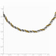 Stainless Steel Yellow IP-plated Ball & Rope Twisted 20in Necklace