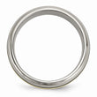 Titanium Grooved 14k Yellow Inlay 8mm Brushed and Antiqued Band