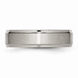 Titanium Ridged Edge 6mm Brushed and Polished Band