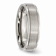 Titanium Ridged Edge 6mm Brushed and Polished Band