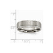 Titanium Ridged Edge 6mm Brushed and Polished Band