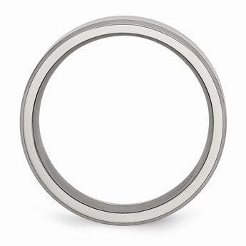 Titanium Beveled Edge 8mm Brushed and Polished Band