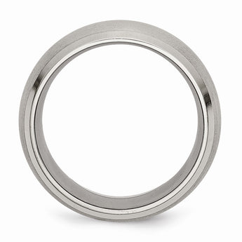 Titanium Beveled Edge 10mm Satin and Polished Band