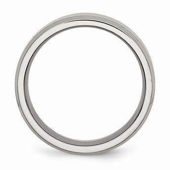 Titanium Beveled Edge 8mm Brushed and Polished Band
