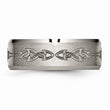Titanium Beveled Edge 8mm Laser Design Brushed & Polished Band