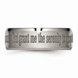 Titanium Beveled Edge 8mm Laser Design Brushed & Polished Band
