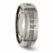 Titanium Beveled Edge 8mm Laser Design Brushed & Polished Band