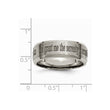 Titanium Beveled Edge 8mm Laser Design Brushed & Polished Band