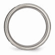 Titanium Beveled Edge 8mm Laser Design Brushed & Polished Band