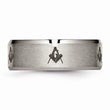 Titanium Beveled Edge 8mm Laser Design Brushed & Polished Band