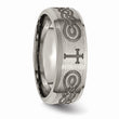 Titanium Beveled Edge 8mm Laser Design Brushed & Polished Band