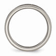 Titanium Beveled Edge 8mm Laser Design Brushed & Polished Band