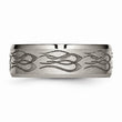 Titanium Beveled Edge 8mm Laser Design Brushed & Polished Band