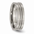 Titanium Grooved 6mm Brushed and Polished Band