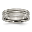 Titanium Grooved 6mm Brushed and Polished Band