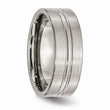 Titanium Grooved 8mm Brushed and Polished Band