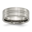 Titanium Grooved 8mm Brushed and Polished Band