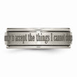Titanium Ridged Edge 8mm Laser Design Brushed & Polished Band
