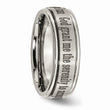 Titanium Ridged Edge 8mm Laser Design Brushed & Polished Band