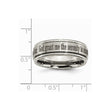 Titanium Ridged Edge 8mm Laser Design Brushed & Polished Band