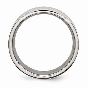 Titanium Grooved 9mm Polished Band