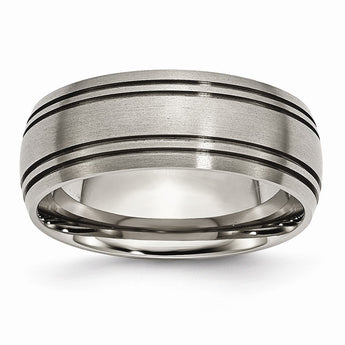 Titanium Grooved 8mm Satin Band