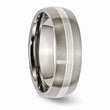 Titanium Grooved 7mm Sterling Silver Inlay Brushed/Polished Band