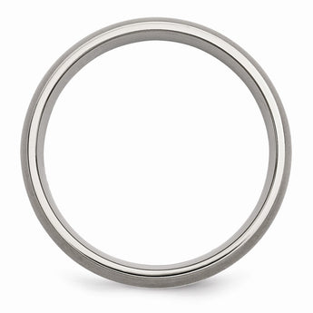 Titanium Sterling Silver Inlay 6mm Brushed Band