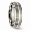 Titanium Sterling Silver Inlay 6mm Brushed Band
