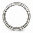 Titanium Ridged Edge Black Rubber 8mm Brushed/Polished Band