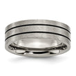 Titanium Black Enamel Flat Grooved 7mm Brushed Band