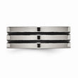 Titanium Enameled Grooved Flat 8mm Polished Band