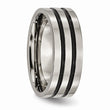 Titanium Enameled Grooved Flat 8mm Polished Band