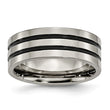 Titanium Enameled Grooved Flat 8mm Polished Band