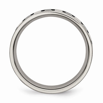 Titanium Enameled Flat 6mm Polished Band