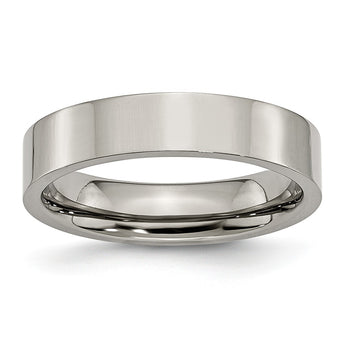 Titanium Flat 5mm Polished Band