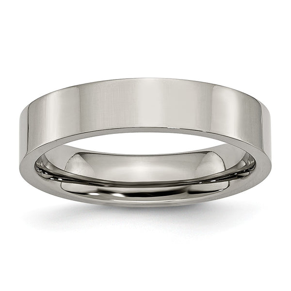 Titanium Flat 5mm Polished Band