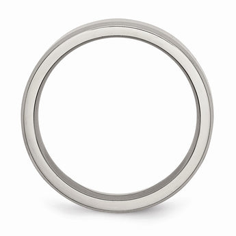 Titanium Beveled Edge 6mm Polished Band